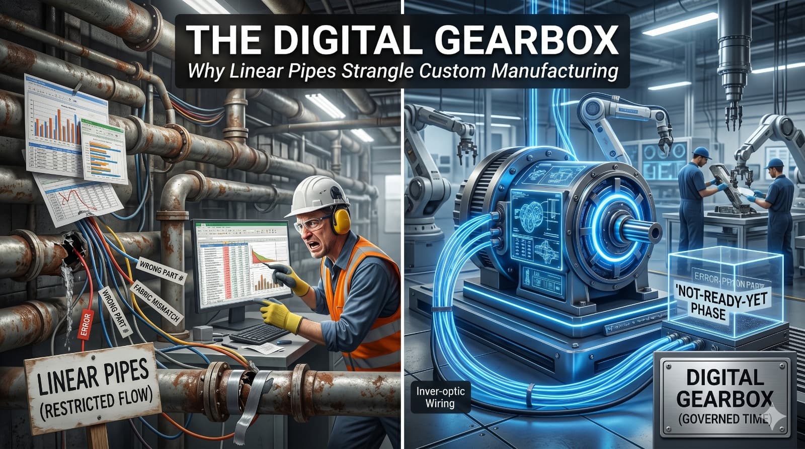 The Digital Gearbox: Why Linear Pipes Strangle Custom Manufacturing